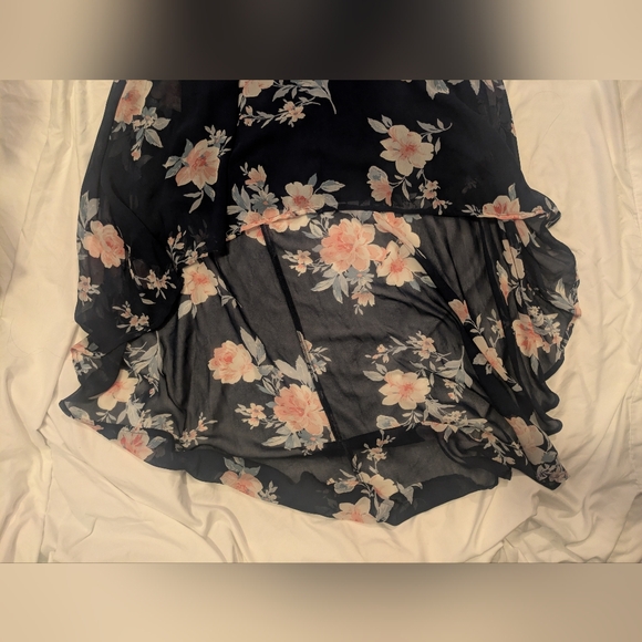 Lily Rose Navy and Pink Floral High Low Dress - Picture 5 of 7